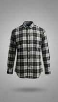 Men’s Yellow & White Checkered Long-Sleeve Shirt