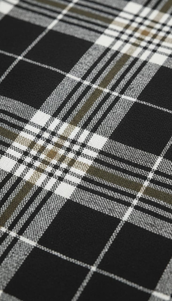 Men’s Yellow & White Checkered Long-Sleeve Shirt