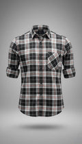 Men’s Red & White Checkered Long-Sleeve Shirt