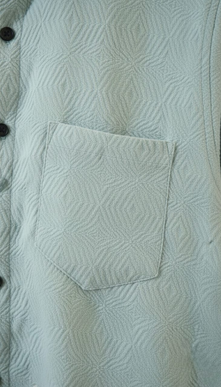 Textured Weave Regular Fit Shirt – Mint Green