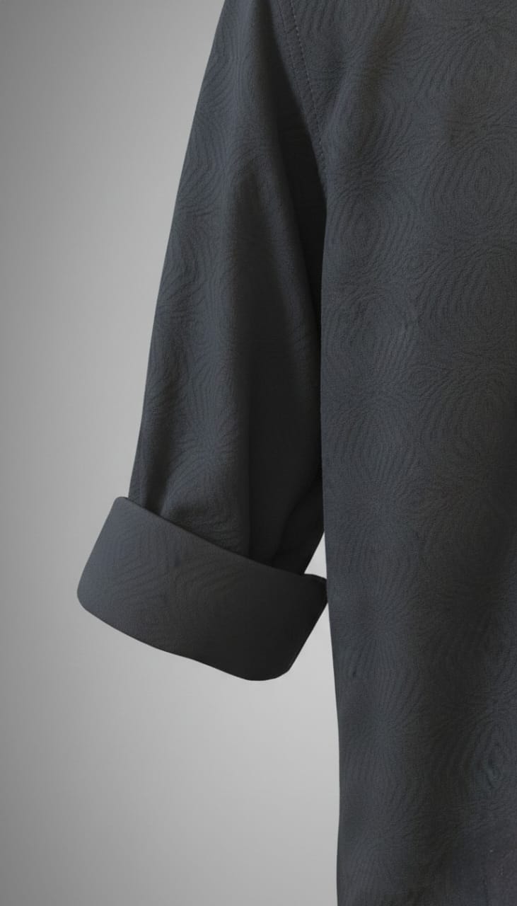 Textured Weave Regular Fit Shirt – Charcoal Grey