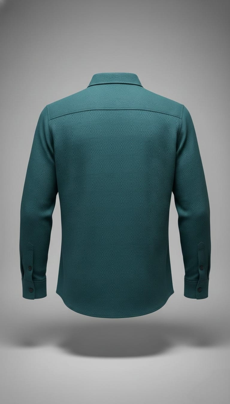 Textured Weave Regular Fit Shirt – Green