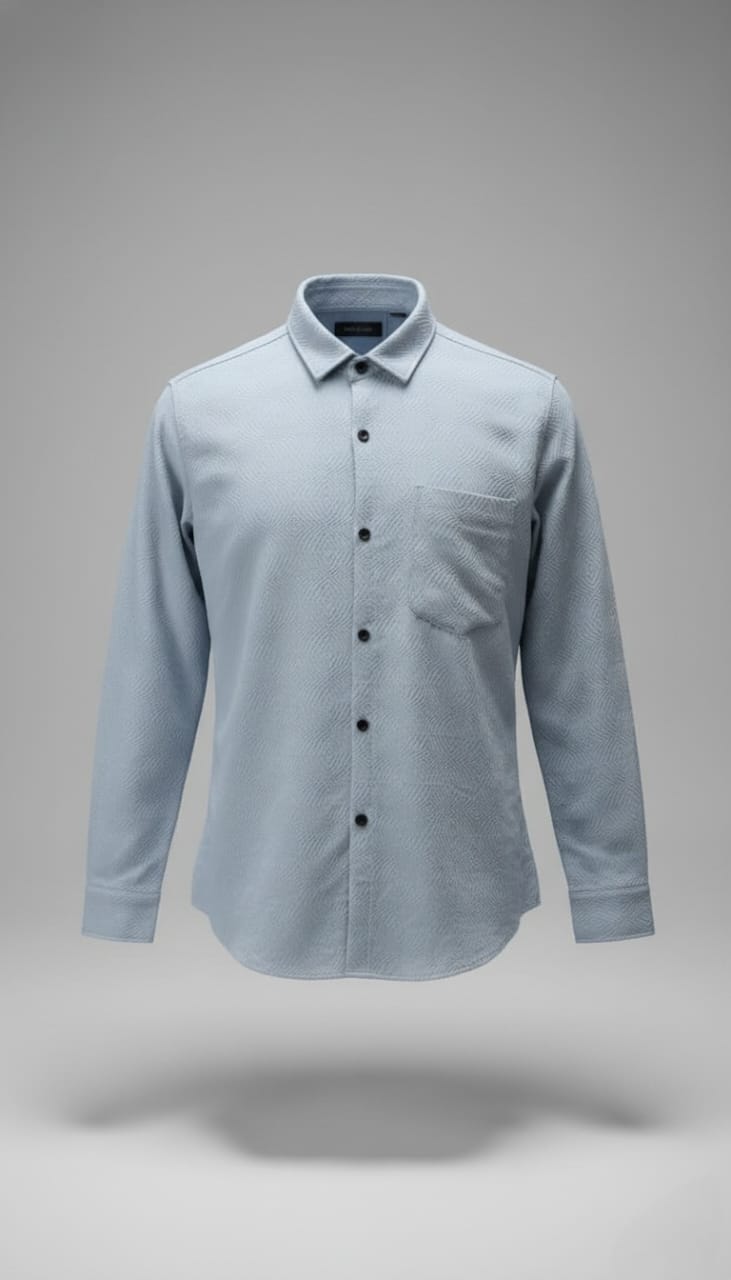 Textured Weave Regular Fit Shirt – Sky Blue