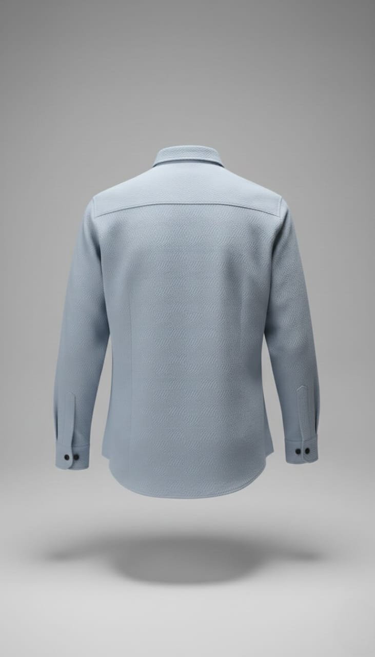 Textured Weave Regular Fit Shirt – Sky Blue
