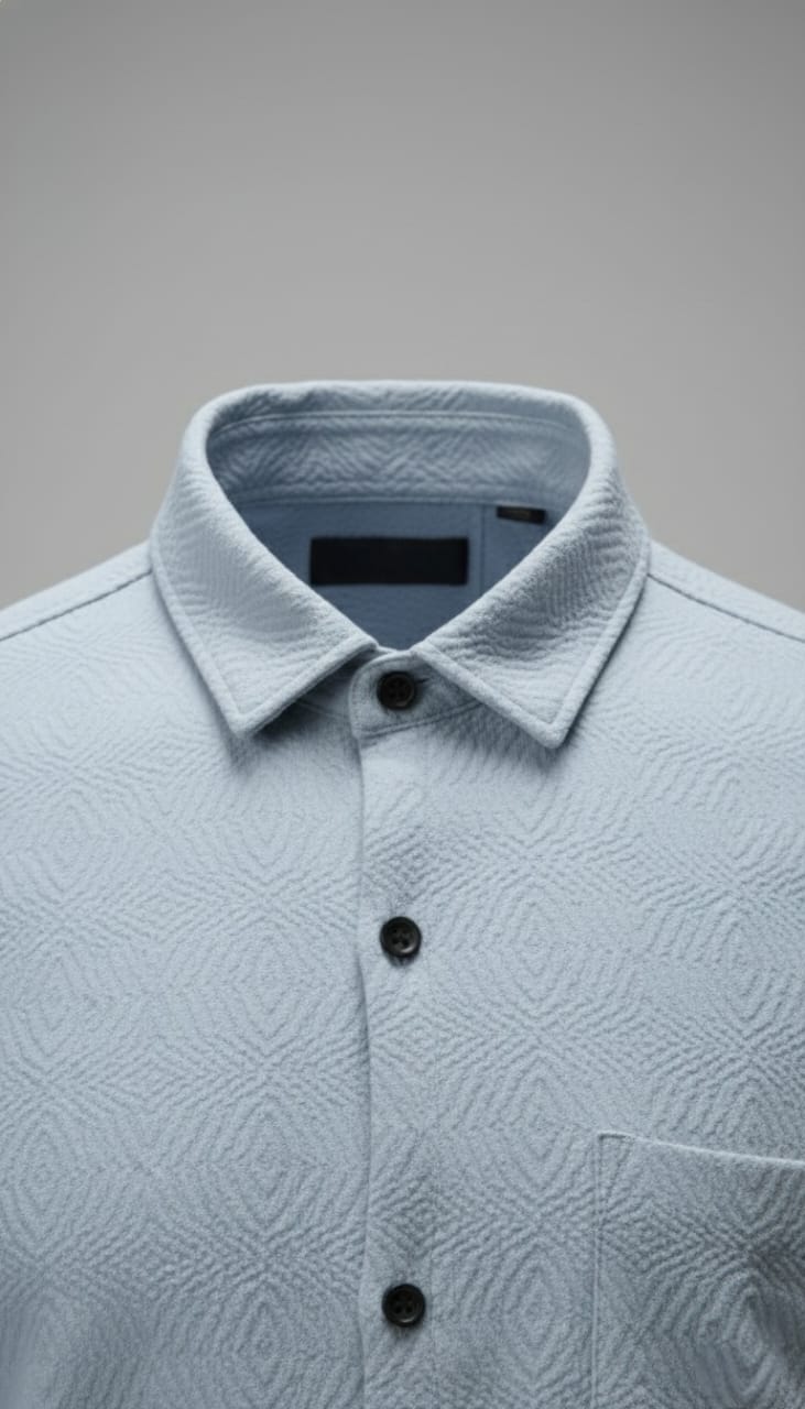 Textured Weave Regular Fit Shirt – Sky Blue