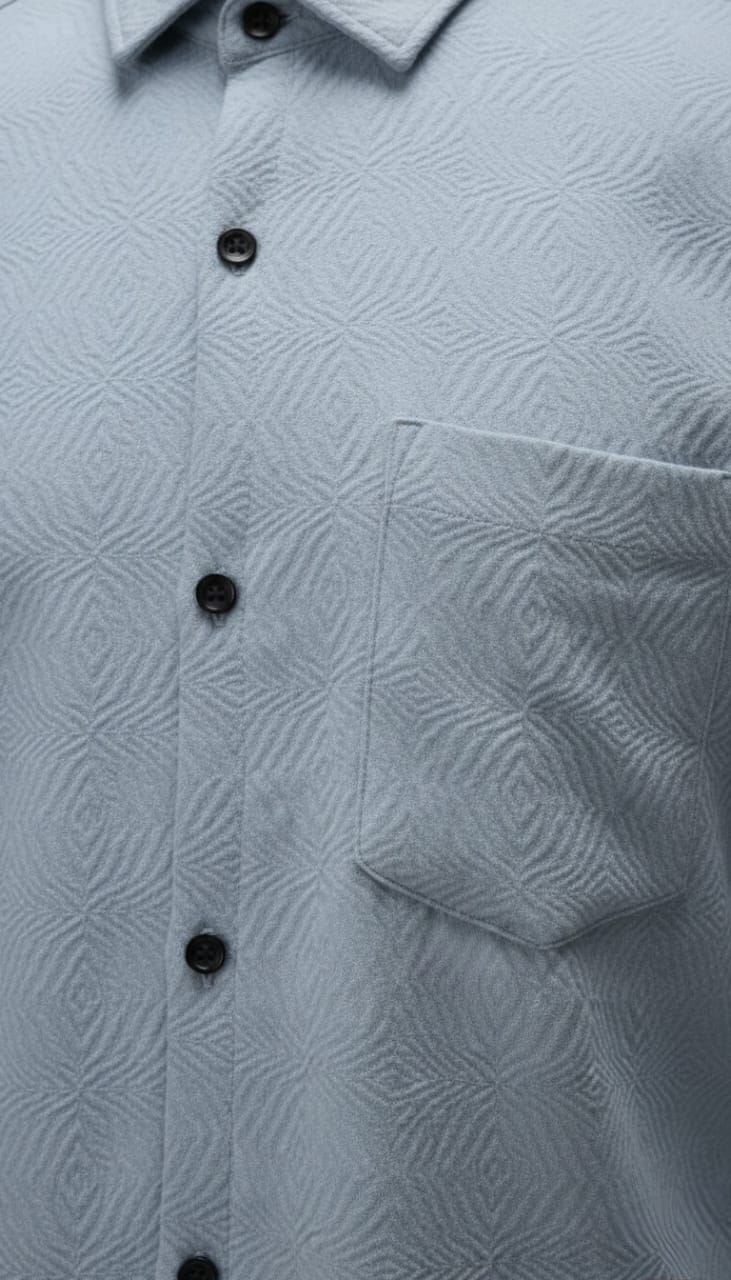 Textured Weave Regular Fit Shirt – Sky Blue
