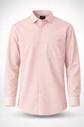 Textured Stripe Regular Fit Shirt – Soft Peach