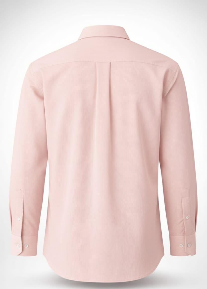 Textured Stripe Regular Fit Shirt – Soft Peach