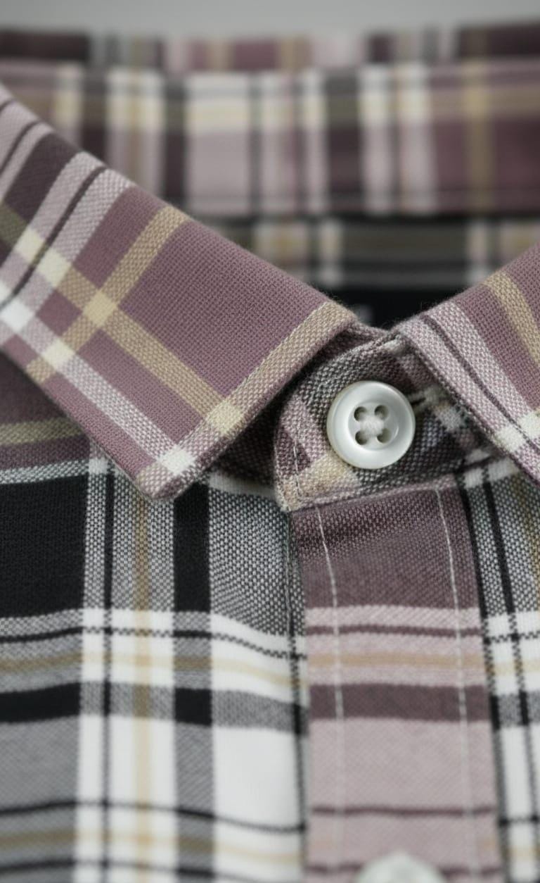 Classic Pink & Black Check Long-Sleeve Shirt