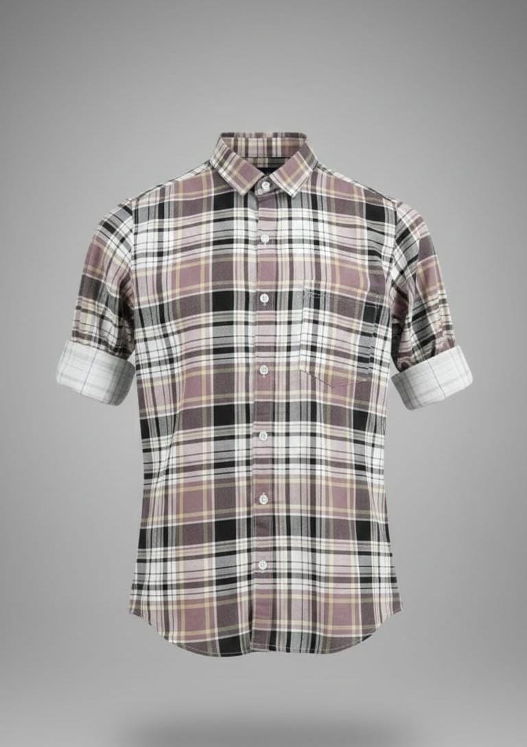 Classic Pink & Black Check Long-Sleeve Shirt