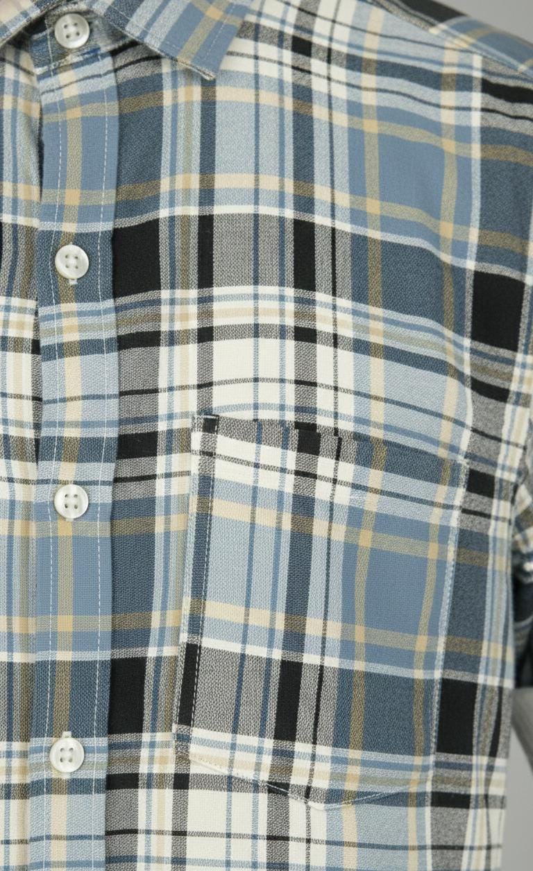 Blue & Grey Check Long-Sleeve Shirt