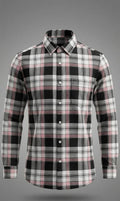 Contemporary Pink Accent Check Shirt