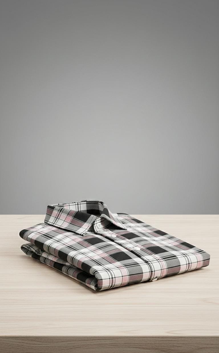 Contemporary Pink Accent Check Shirt