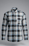 Modern Blue Check Casual Shirt