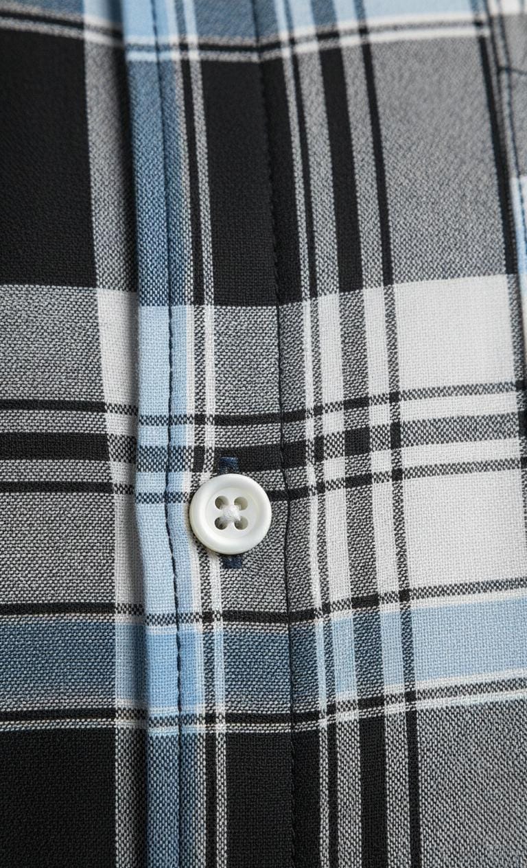 Modern Blue Check Casual Shirt