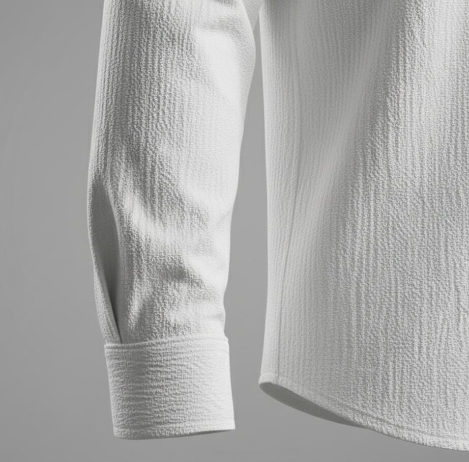 Premium Solid White Textured Shirt