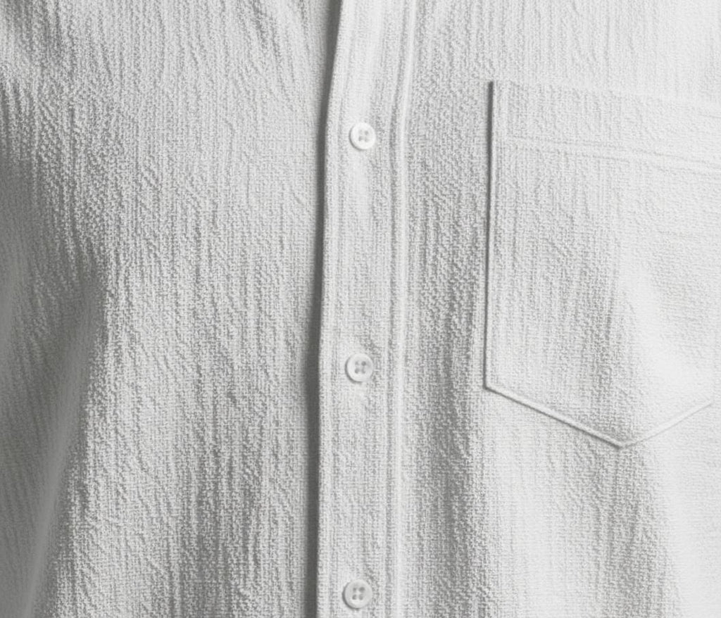 Premium Solid White Textured Shirt