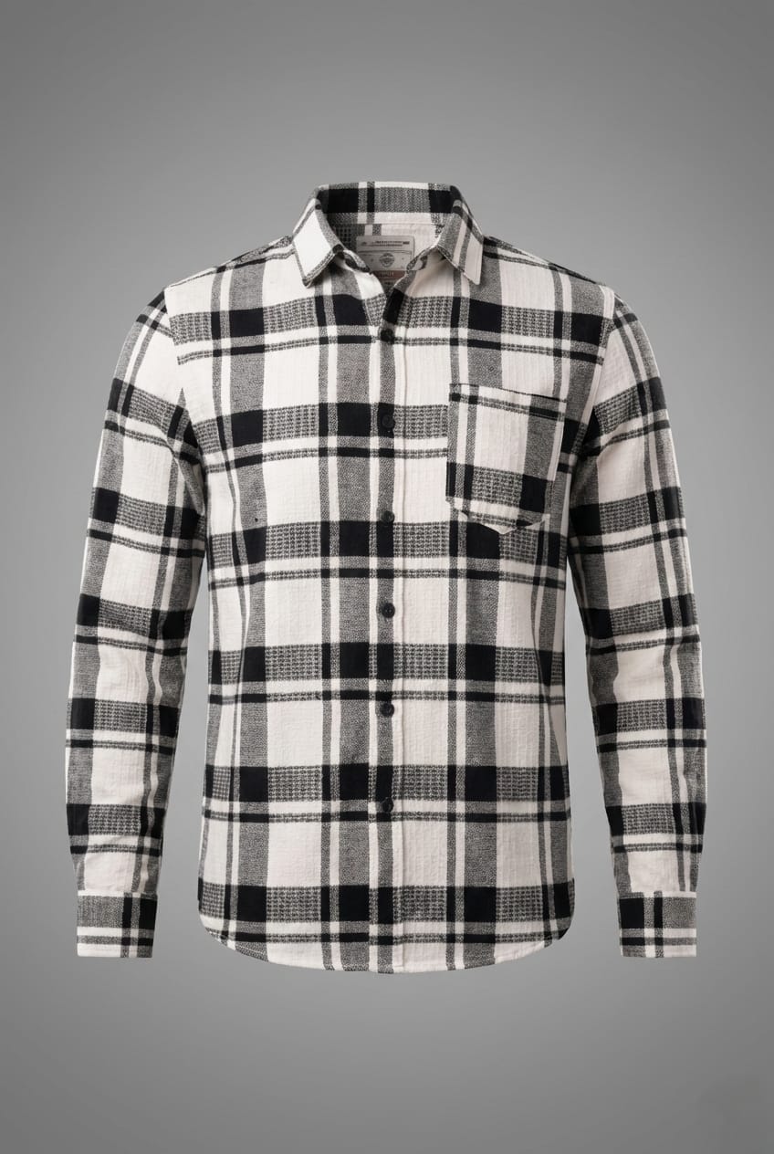 Modern Black & White Check Shirt