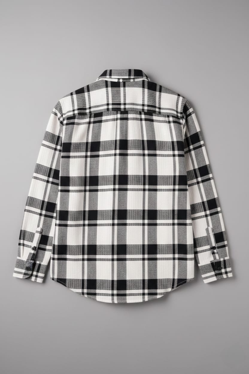 Modern Black & White Check Shirt