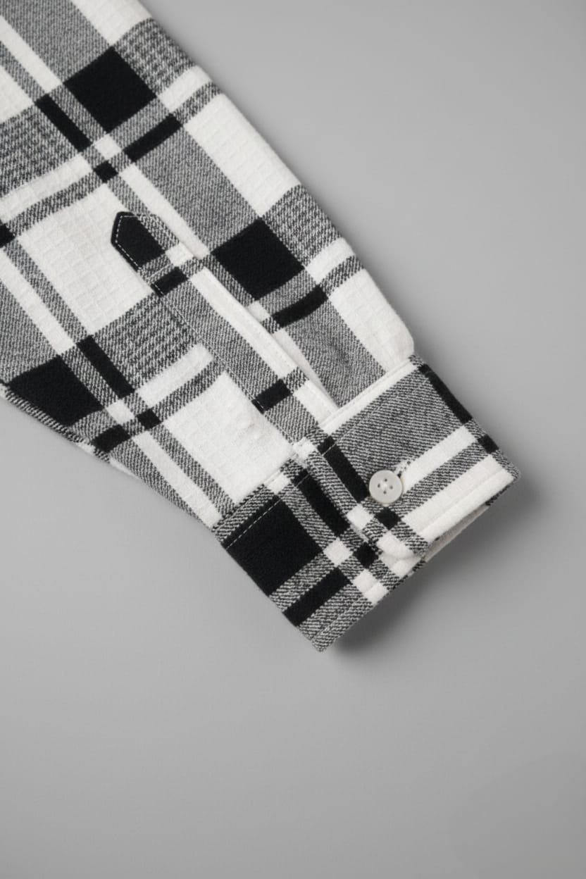 Modern Black & White Check Shirt