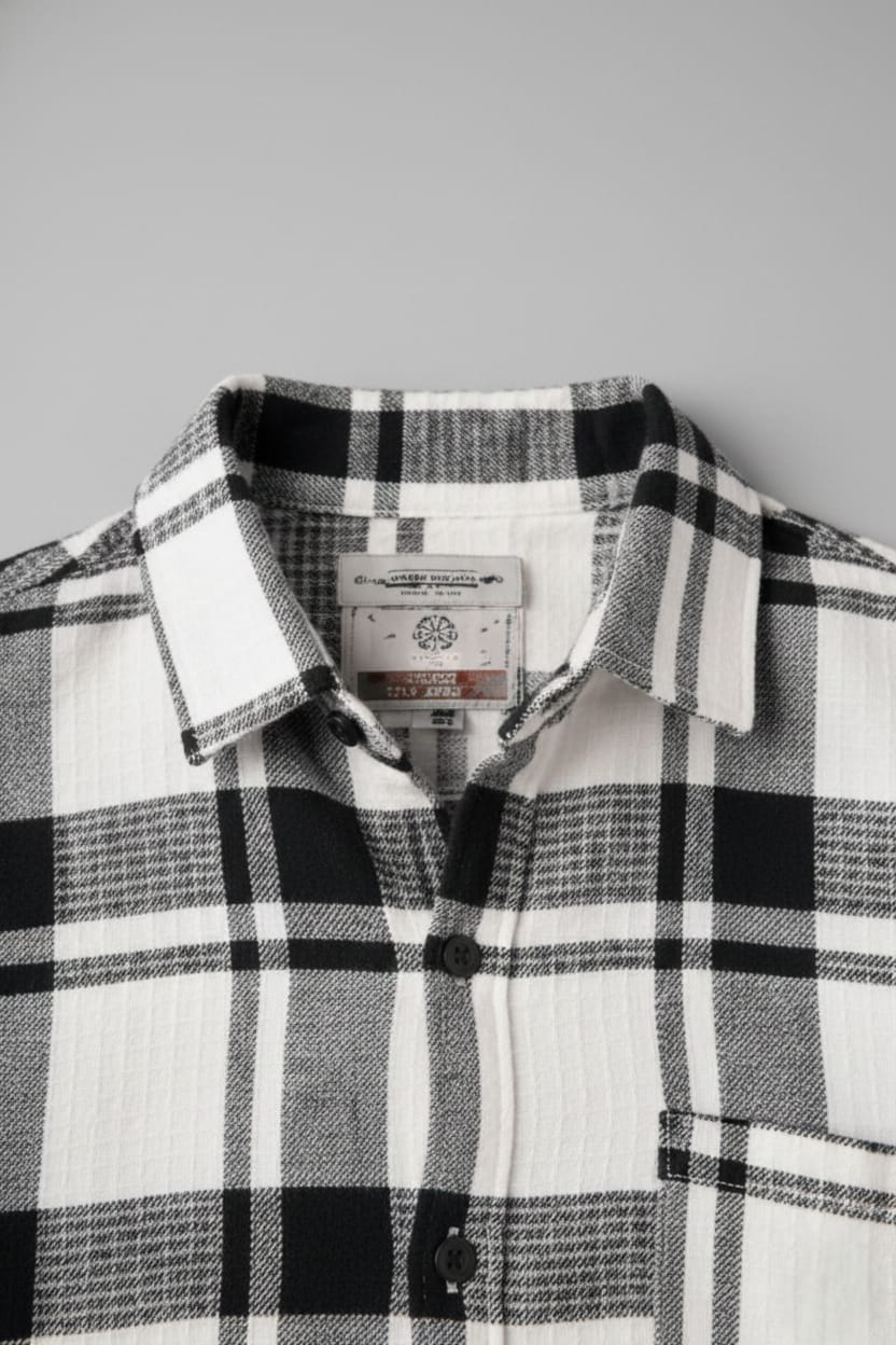 Modern Black & White Check Shirt