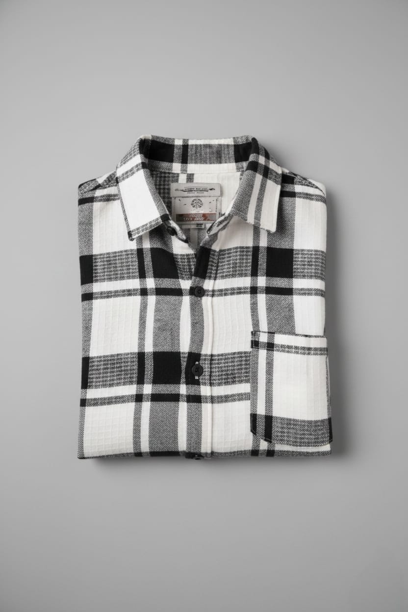 Modern Black & White Check Shirt