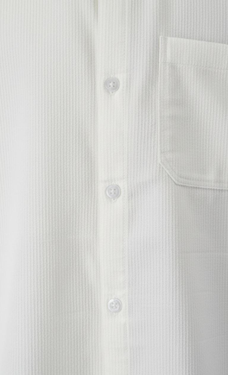 Textured Stripe Regular Fit Shirt – Ivory White