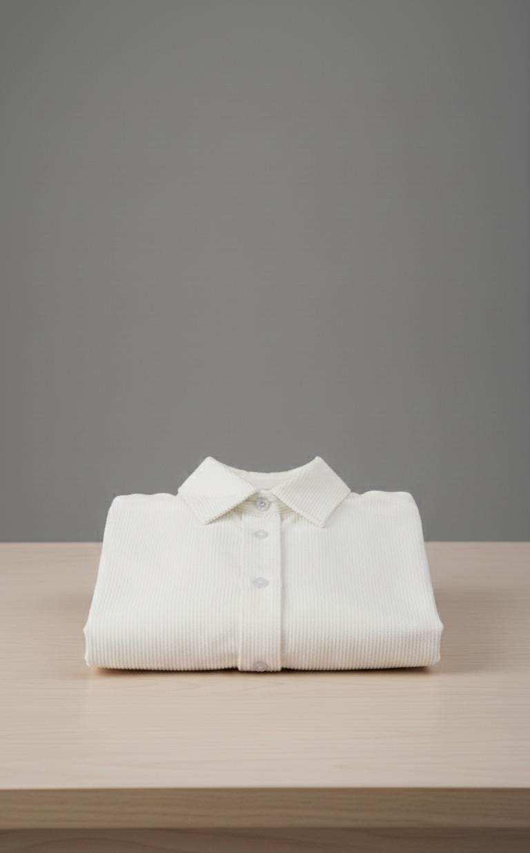 Textured Stripe Regular Fit Shirt – Ivory White