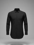 Solid Textured Full Sleeve Shirt – Black