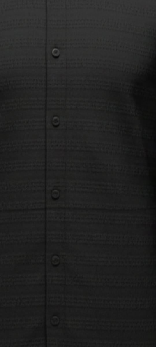 Solid Textured Full Sleeve Shirt – Black