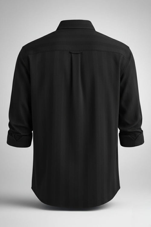 Classic Black Textured Formal Shirt