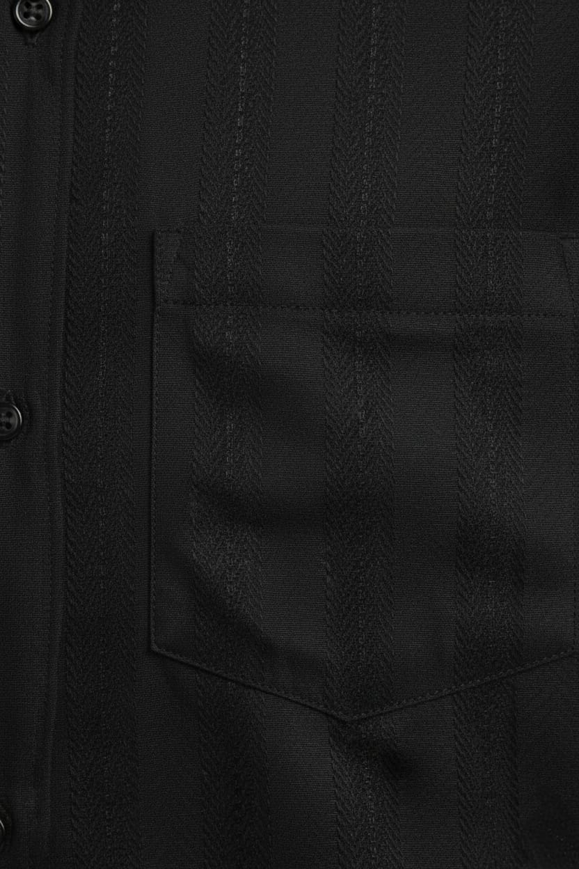 Classic Black Textured Formal Shirt