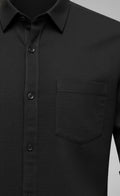 Classic Black Solid Full-Sleeve Shirt