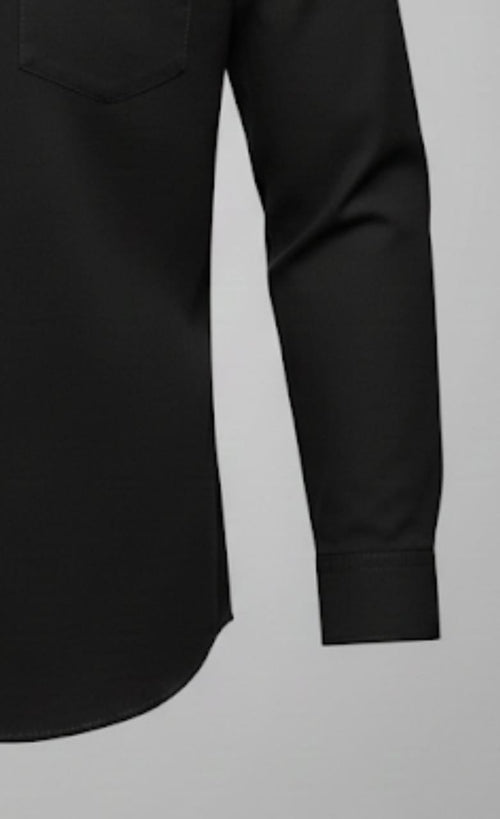 Classic Black Solid Full-Sleeve Shirt