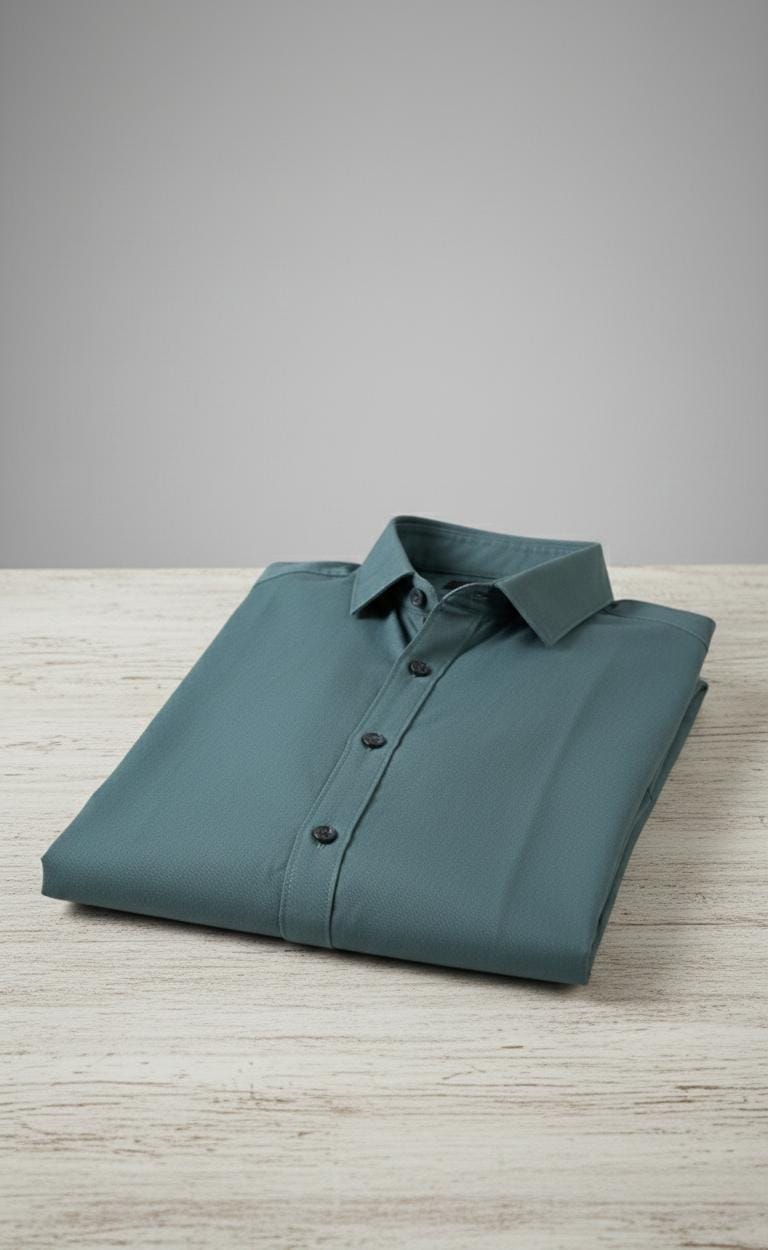 Teal Solid Full-Sleeve Shirt