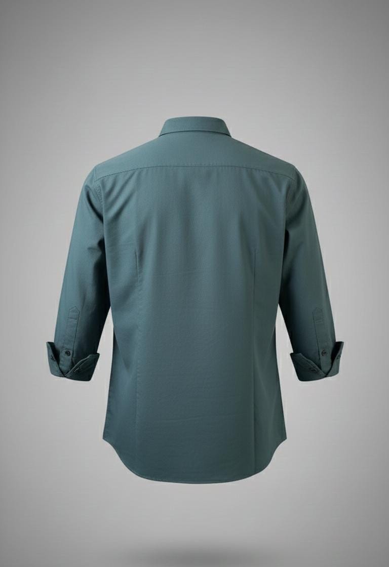Teal Solid Full-Sleeve Shirt